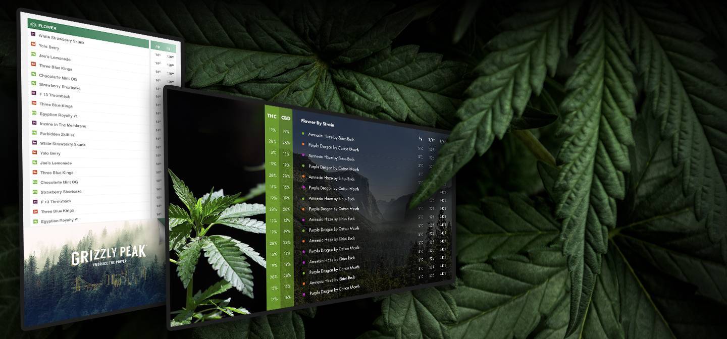 Dispensary TV Menus | Digital Menus For Cannabis Dispensaries | Divvy  Digital